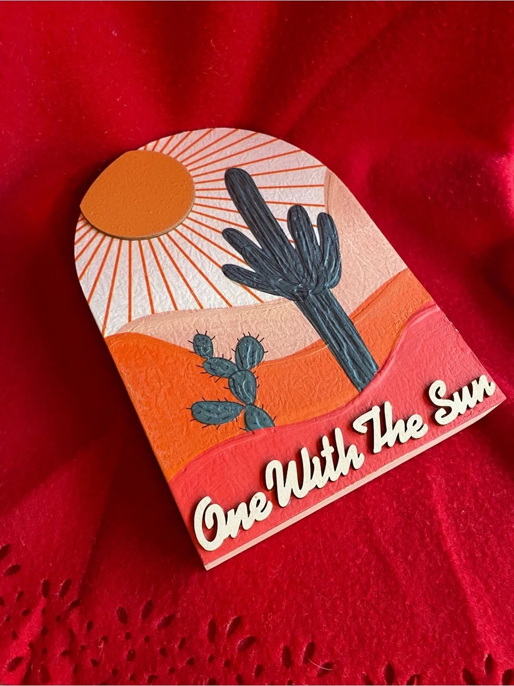 Desert Dreamer & One With The Sun Decorative Signs - Red/Orange Palette - Picture 7 of 7